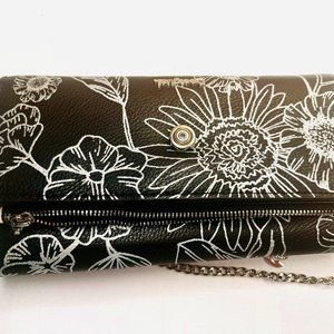 Desigual Black & Red Floral Leather Purse / Wallet – Modern Spanish Design-NWT